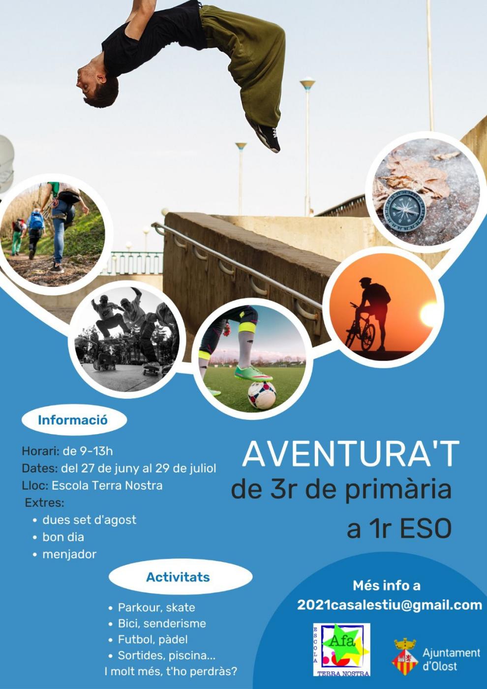 AVENTURA'T: Casal d'Estiu per a nens i nenes de 3r de primària a 1r d'ESO